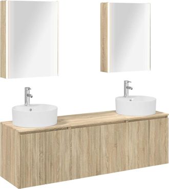 vidaXL Juego De Muebles De Ba&ntilde;o 5 Uds. Roble Sonoma Vidaxl
