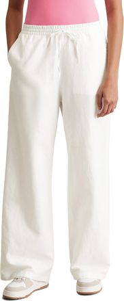 Marc O'Polo Denim Schlupfhose MARC OPOLO DENIM, Damen, Gr. M, N-Gr, weiss (silky wei&szlig;), Web, Obermaterial: 53% Leinen, 47% Baumwolle, relaxed fit normal, Hosen Schlupfh