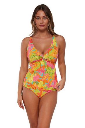 Sunsets Forever Tankini Swimsuit Top - DD Cup in Citrus Grove Sandbar Rib at Nordstrom, Size 38