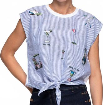 Vilagallo Golf Tie Shirt In Blue/white