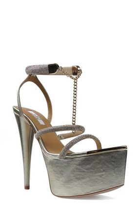 Zigi Soho Blanche Crystal Embellished Platform Sandal in Gold at Nordstrom, Size 10