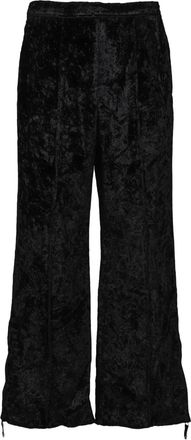Toga Archives textured-velvet back-detail straight-leg trousers - Black