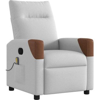 vidaXL Sill&oacute;n De Masaje Reclinable De Tela Gris Nube Vidaxl