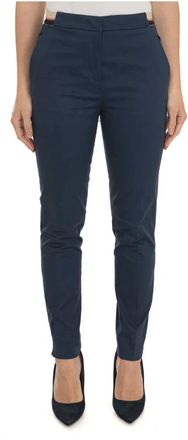 Harmont & Blaine Broeken, Dames, Blauw, M, Katoen, Slim-fit Chino Broek