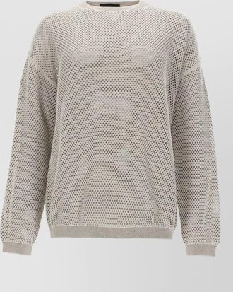 Fabiana Filippi long sleeve mesh top ribbed trims