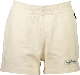 Napapijri Elastic Waist Short - Dames - Bermuda - Beige - S - Katoen - Korte Broeken