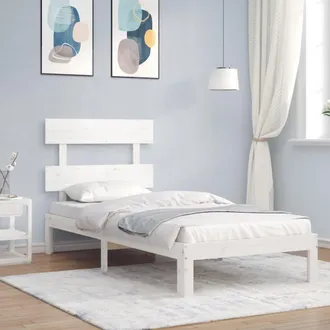 vidaXL Estructura De Cama Sin Colch&oacute;n Madera De Pino Blanca 90x200 Cm Vidaxl