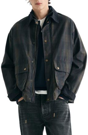 Scalpers Striped Printed Oxford Shirt in Navycheck at Nordstrom, Size Xx-Large Eu