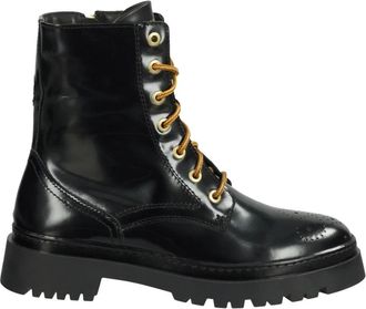 GANT Enkellaarsjes - Dames - Veterlaarzen - Zwart - 36 EU - Leer - Schoenen