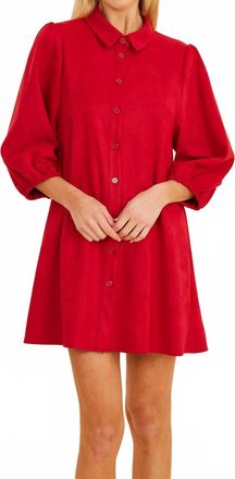 Dolce Cabo Faux Suede Exagerated Sleeve Dress In Ruby