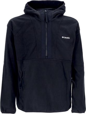 Columbia Half Zip Fleece Hoodie Zwart Mannen - Heren - Hoodies - Blauw - S - Polyester - Hoodies & sweatvesten