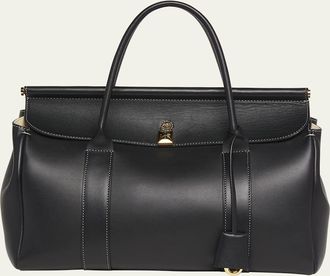 Loro Piana Loom 32 Rounded Leather Top-Handle Bag