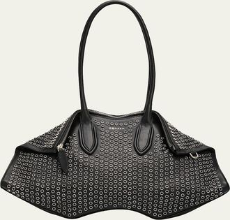 Alexander McQueen Manta Studded Sculptural Nappa Leather Shoulder Bag