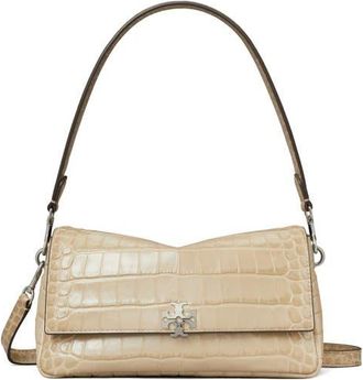 Tory Burch Small Charlie Croc Embossed Shoulder Bag in Light Hickory at Nordstrom