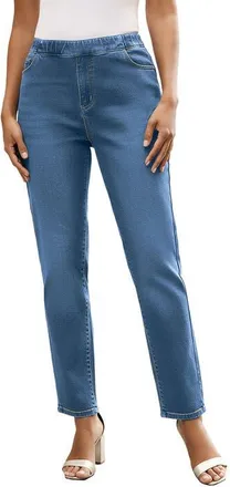 Roaman's Straight Leg Knit Jean in Medium Wash at Nordstrom, Size 32