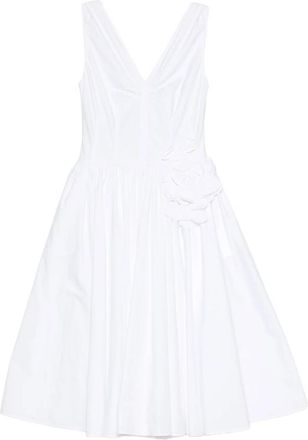 Prada V-neck Floral Midi Dress