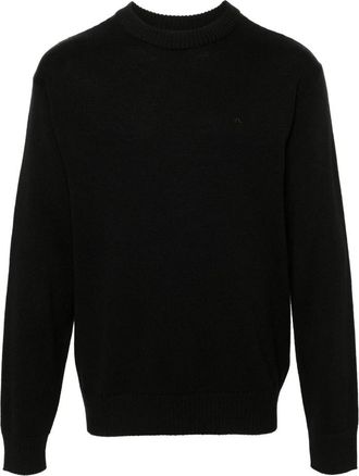 J.Lindeberg Kino Merino Crew - Heren - Ronde hals truien - Zwart - 2XL - Wol - Truien & Vesten