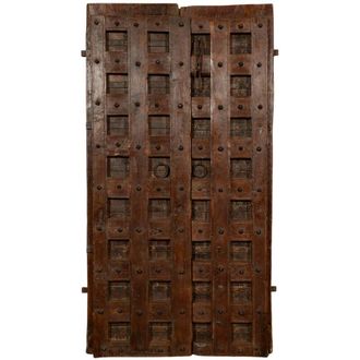 Biscottini International Biscottini - Puerta Corredera Medieval Antigua Interior O Exterior De Madera Maciza Y Hierro
