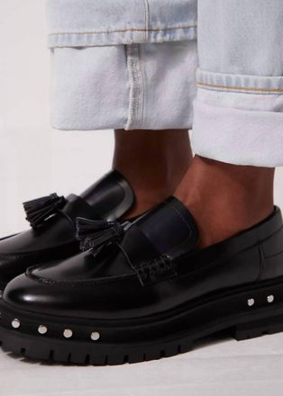 Free People Womens Teagan Tassel Loafers In Black