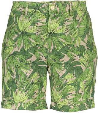 GANT Mens Palm Cotton Shorts In Green Beige Print