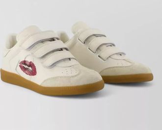 Isabel Marant beth leather suede sneakers smack detail