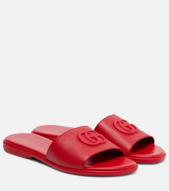 Gucci Sandalias de piel con Double G