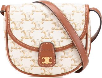 Celine Pre-owned Celine Mini Triomphe Coated Canvas Besace Crossbody Ladies U-RG-2032