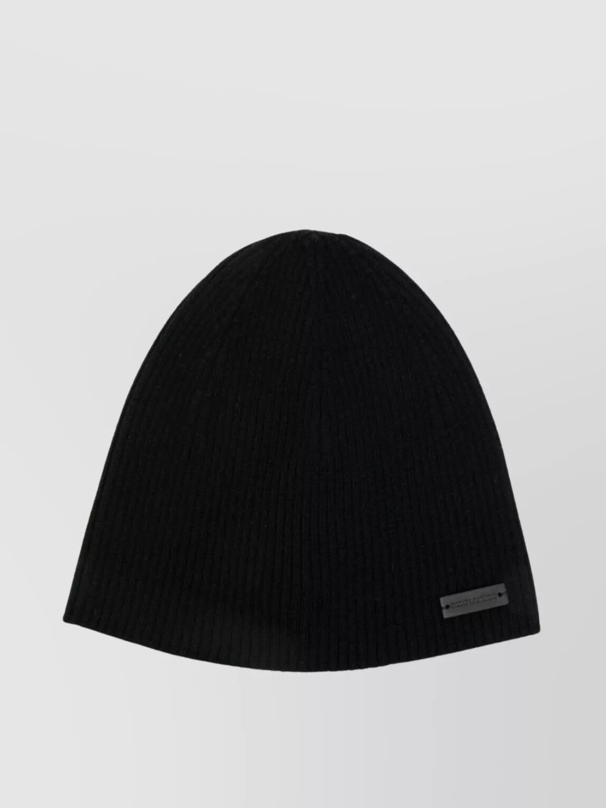ニットキャップ・ビーニー Saint Laurent Black cashmere beanie hat (8026663Y205 1000) SAINT LAURENT Ribbed cashmere beanie | NET-A-PORTER