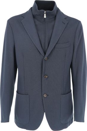 Eleventy Blazer con zip - Blu