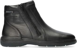 Mephisto Zwarte Leren Heren Enkellaars - Heren - Enkellaarsjes - Zwart - 44 1/2 EU - Schoenen