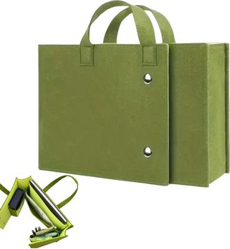 Generic Laptop Tote Bag - Green Felt Foldable Tote Handbag with Compartments | Beach Work School College Dorm Travel Nurse Women Teacher