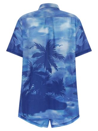 Polo Ralph Lauren Palm Print Cotton Shirt - Blue