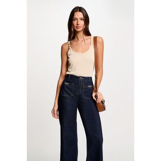 Morgan Hemdje met ronde hals en smalle schouderbandjes