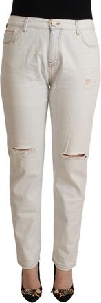 Pinko Cotton Distressed Mid Waist Skinny blue Womens Jeans