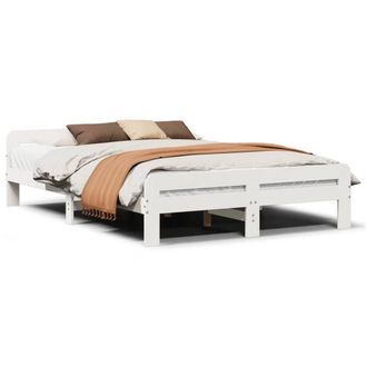 Berkfield Home Bed Frame without Mattress White 150x200 cm King Size Solid Wood Pine