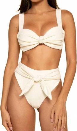 Montce Swim Hayden Bikini Top In Cream Rib