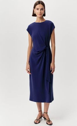 Exquise Ferguson Crew Neck Knit Midi Dress in Navy at Nordstrom, Size X-Small