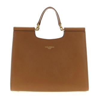 Dolce & Gabbana Shopping Bags, female, Brown, ONE SIZE, Small Sicily Shopper