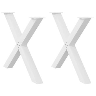 Berkfield Home Dining Table Legs X-Shaped 2 pcs White 90x(72-73) cm Steel
