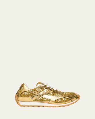 Bottega Veneta Mens Orbit Technical Fishnet Sneakers