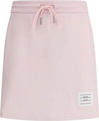 Thom Browne Klassieke 4-Bar Jersey Minirok - Dames - Korte rokken - Roze - M - Katoen - Rokken