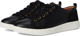 Vionic Womens Vionic Winny Sneakers Black Leather Lace Up Comfort Shoes GAL1190