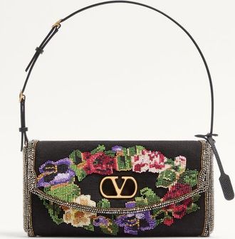 Valentino Garavani Valentino Garavani Devain Small Embroidered Shoulder Bag Wo