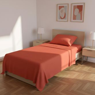 KASANOVA Completo letto singolo melange corallo