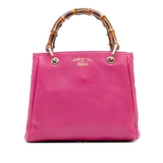 Gucci Pre-owned Womens Bamboo Top Handle Leather Bag - Dusty Pink - One Size
