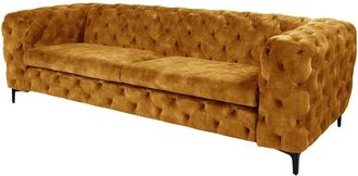 Global Interiors 3-Sitzer Samtsofa Modern Barock 240 x 97 cm - Senfgelb
