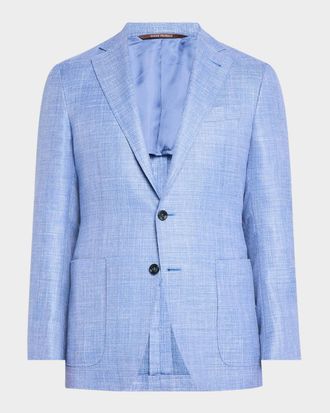 Canali Men & apos;s Wool-Blend Hopsack Blazer