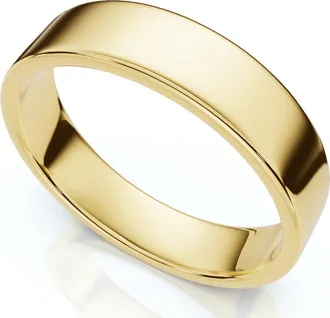Pompeii3 5mm Flat High Polished Wedding Band 14K Rose Gold Size Selectable