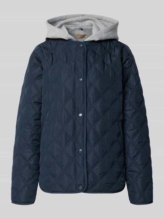 Soyaconcept Regular Fit Jacke in Stepp-Optik mit Kapuze Modell Fenya in Marine, Gr&ouml;&szlig;e XXL