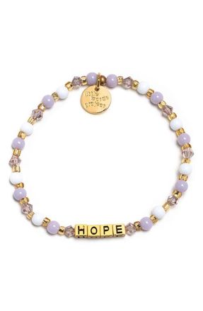 Little Words Project Hope Beaded Stretch Bracelet in Crystal/Lavender at Nordstrom, Size Small